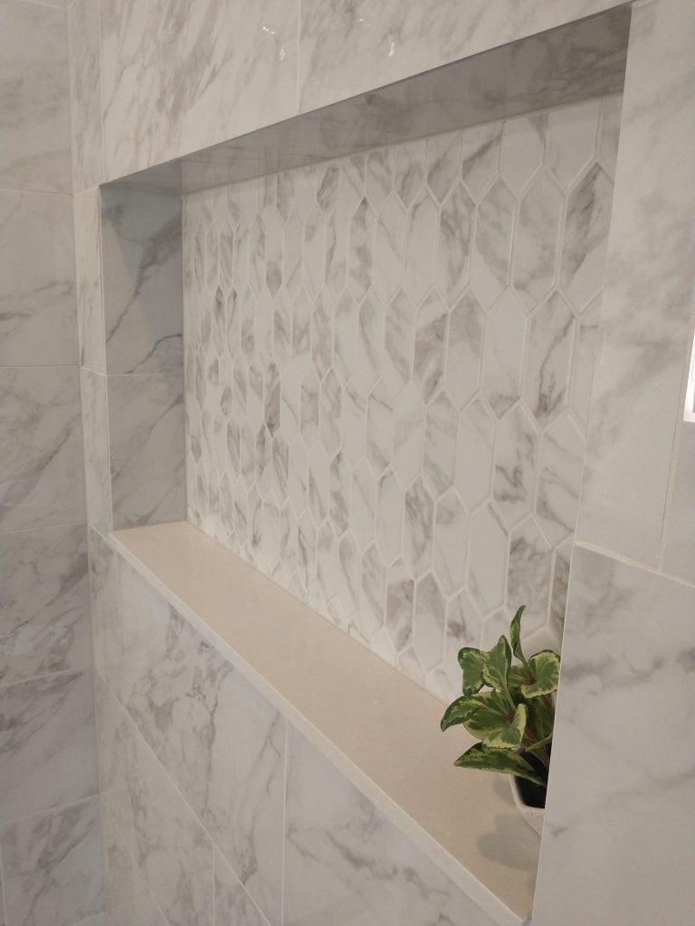 Contemporary Craftsman bath remodel Portland